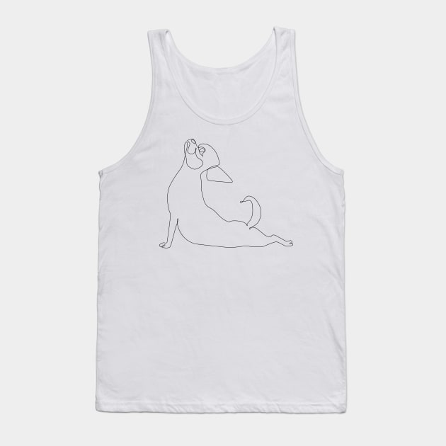 One Line Chihuahua Upward Facing Dog Tank Top by huebucket